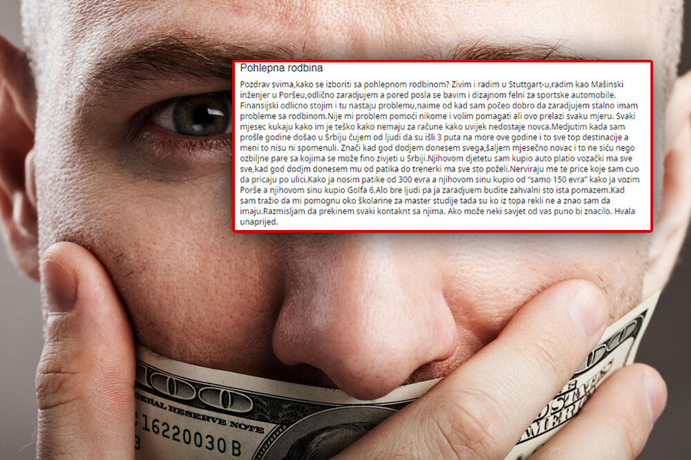 RODBINA IZ SRBIJE GA ČERUPA SVAKI MESEC JER RADI U INOSTRANSTVU: Kad je SAZNAO gde su PARE OTIŠLE, poludeo je