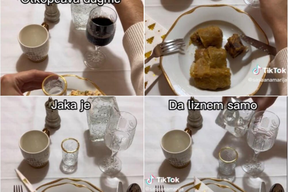 OTKOPČAVA DUGME, RAKIJU "SAMO LIZNE", PA "POMETE" POLA STOLA: Hit SNIMAK prosečnog SRBINA na SLAVI! (VIDEO)