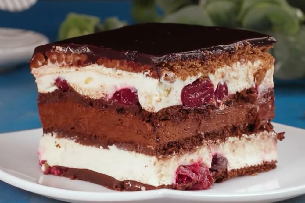 KADA JEDNOM PROBATE OVU TORTU SAMO ĆETE NJU SPREMATI: Ledena čokoladna poslastica sa višnjama, LETNJA UŽIVANCIJA