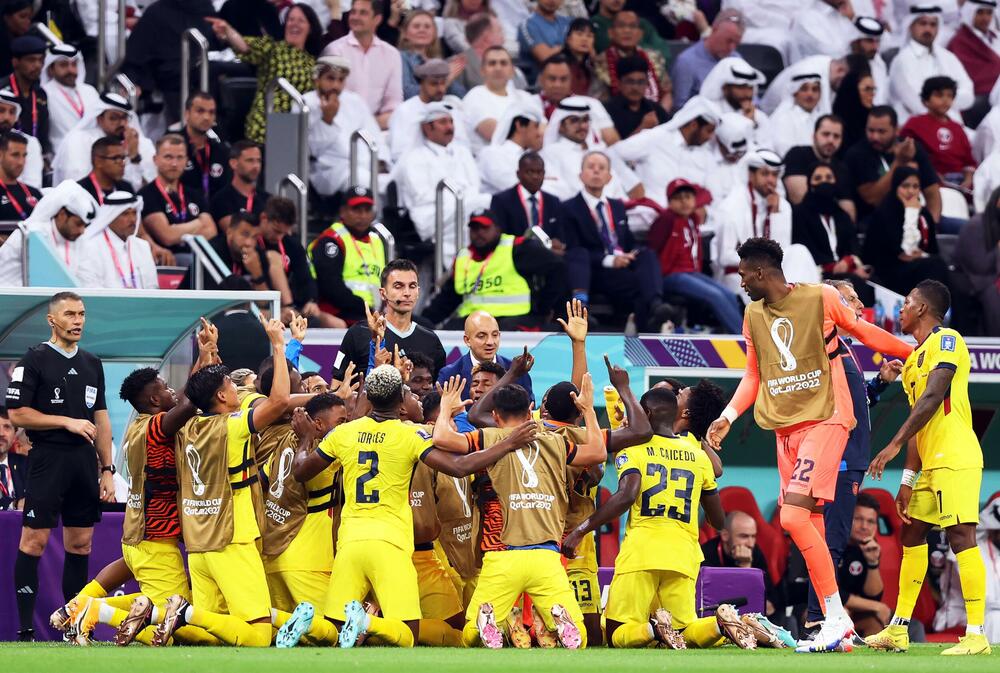 Slavlje kompletnog tima Ekvadora