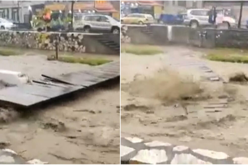 FRIŽIDER PLOVIO NABUJALOM REKOM PA RAZVALIO MOST: Jeziva scena dodatno razbesnela građane Novog Pazara (VIDEO)