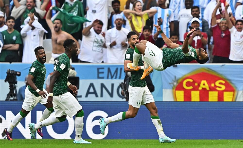 Slavlje fudbalera Saudijske Arabije posle pobede nad Argentinom