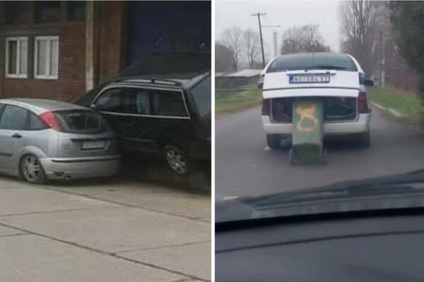 ŠTA SE OVO DANAS DEŠAVA PO SRPSKIM PUTEVIMA: Jedan vuče kantu za đubre za sobom, a drugi LEBDI?! (VIDEO)