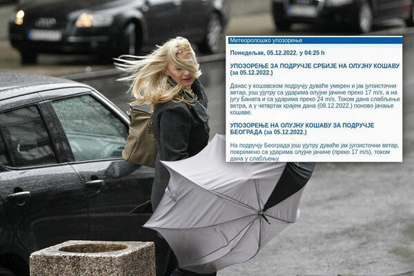 NE DOZVOLITE DA VAS PREVARI SUNCE, KOŠAVA SE NE PREDAJE: RHMZ upozorio i na OLUJNU I NA ORKANSKU! (FOTO)