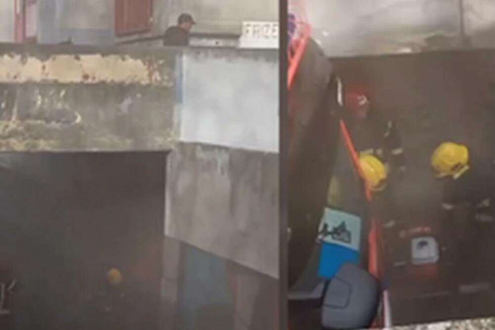 IZBIO POŽAR U GARAŽI NA NOVOM BEOGRADU: Kulja gust dim, vatrogasci na terenu! (FOTO)