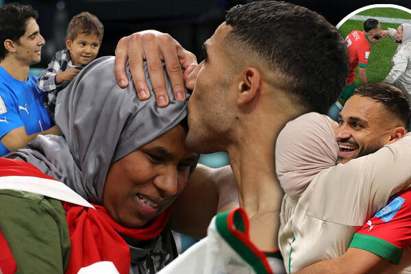I NJIH SU ŽENE PRATILE U KATAR, ALI NE STARLETE I MANEKENKE: Igrači Maroka slave trkom u zagrljaj majkama! (VIDEO)