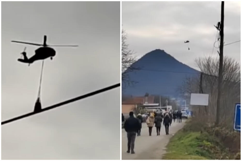 BARIKADE SRBA NA RUDARU PRELETAO HELIKOPTER KFORA: Sumnja se da nose ove stvari! (VIDEO)