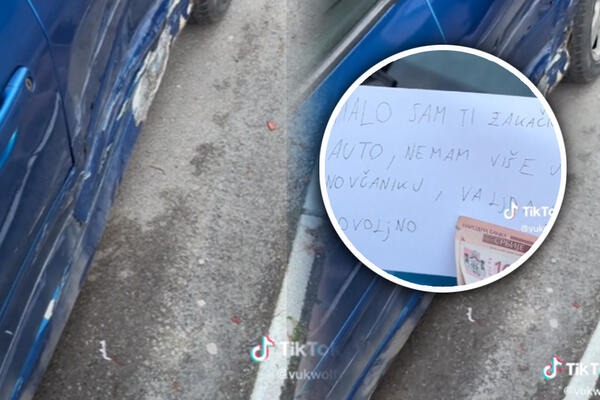 ZBOG OVOGA GORE MREŽE, BIĆE VAM JASNO I ZAŠTO: Udario je tuđ auto, pa ostavio NESVAKIDAŠNJU PORUKU (VIDEO)