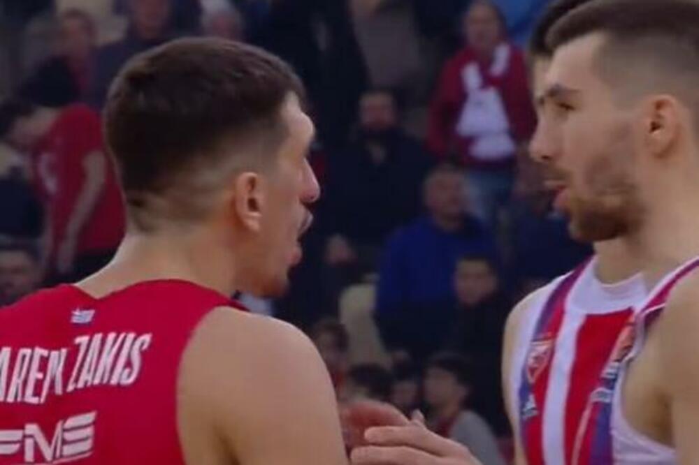 UMALO INCIDENT NA KRAJU MEČA OLIMPIJAKOS - ZVEZDA: Evo s kim je Grk hteo da se obračuna, Dobrić ga obuzdao! (VIDEO)