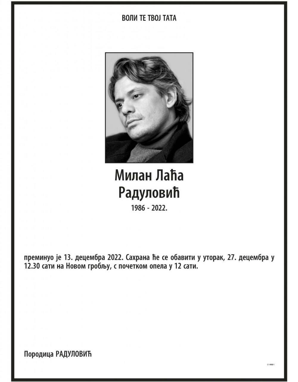 Futina čitulja za Laću