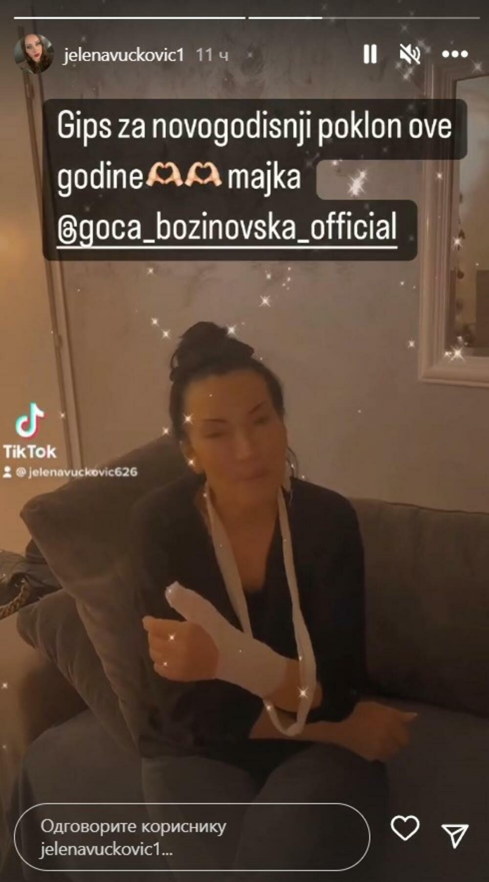 Goca Božinovska sa rukom u gipsu