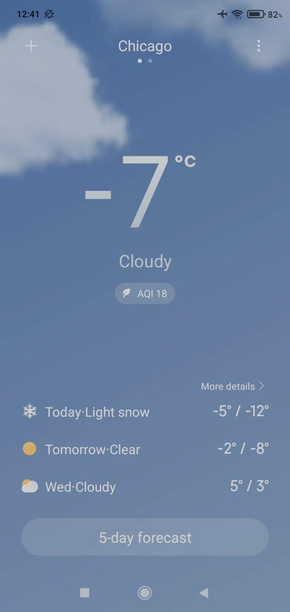 Temperatura u Čikagu 27. decembra