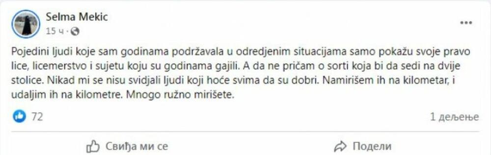 Objava Selme Mekić