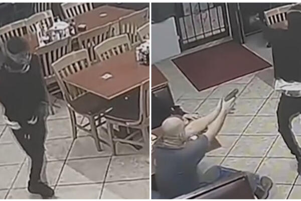 UPAO U KAFIĆ SA PLASTIČNIM PIŠTOLJEM, ALI JE GOST IMAO PRAVI: Ispalio 9 hitaca u njega, sve je SNIMLJENO (VIDEO)