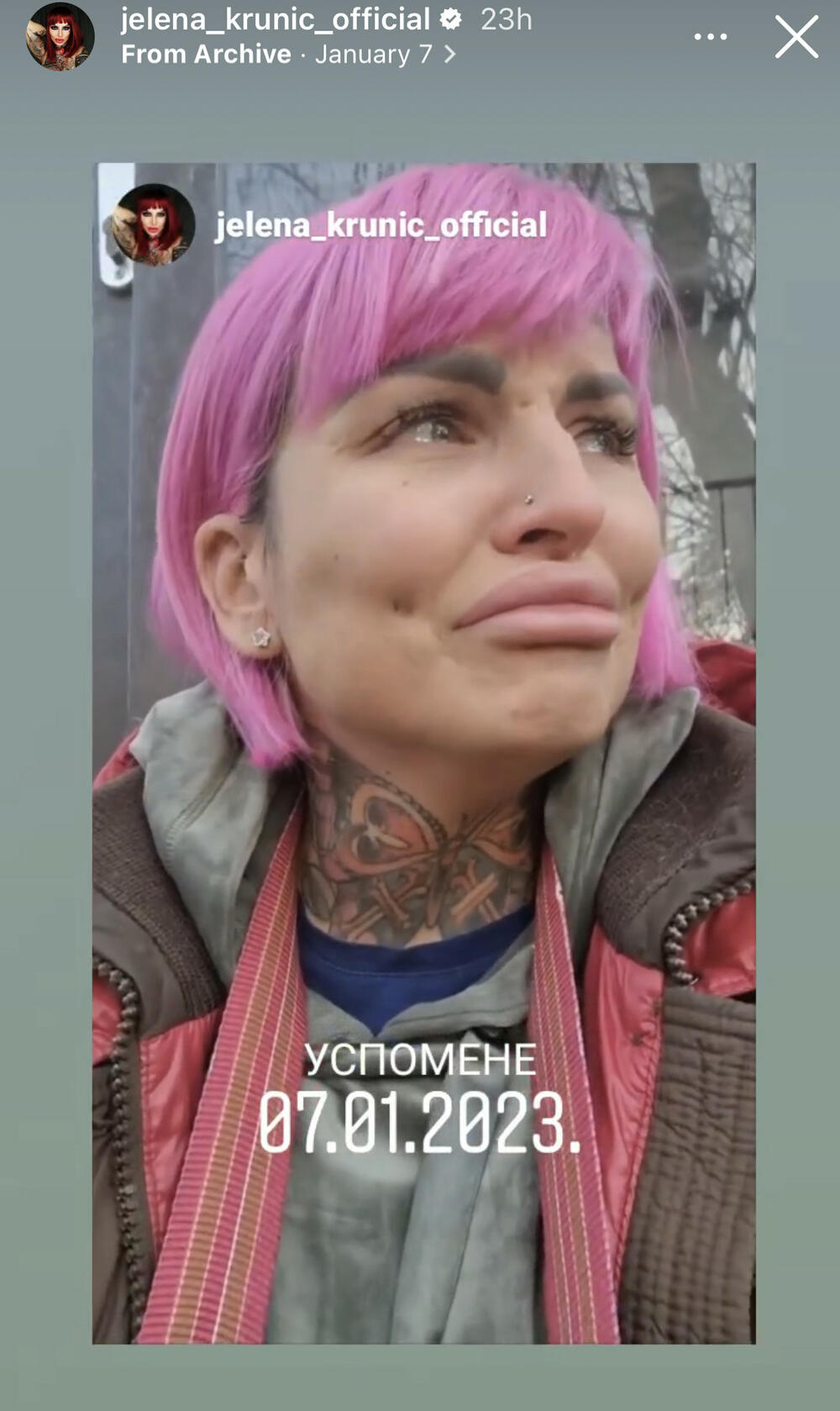 Jelena Krunić u suzama