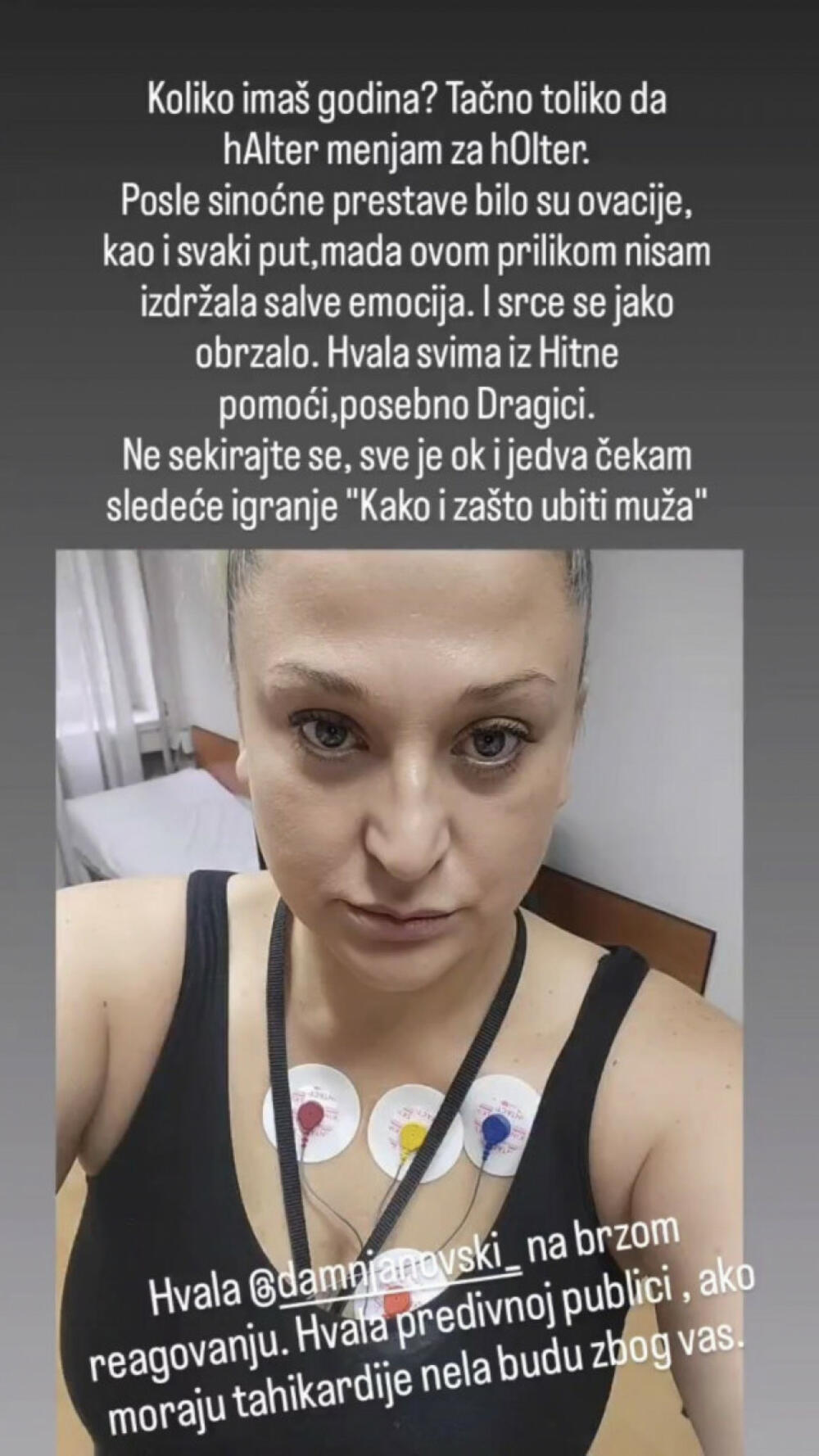 Natašu DNK hitna odvezla u bolnicu nakon završene predstave