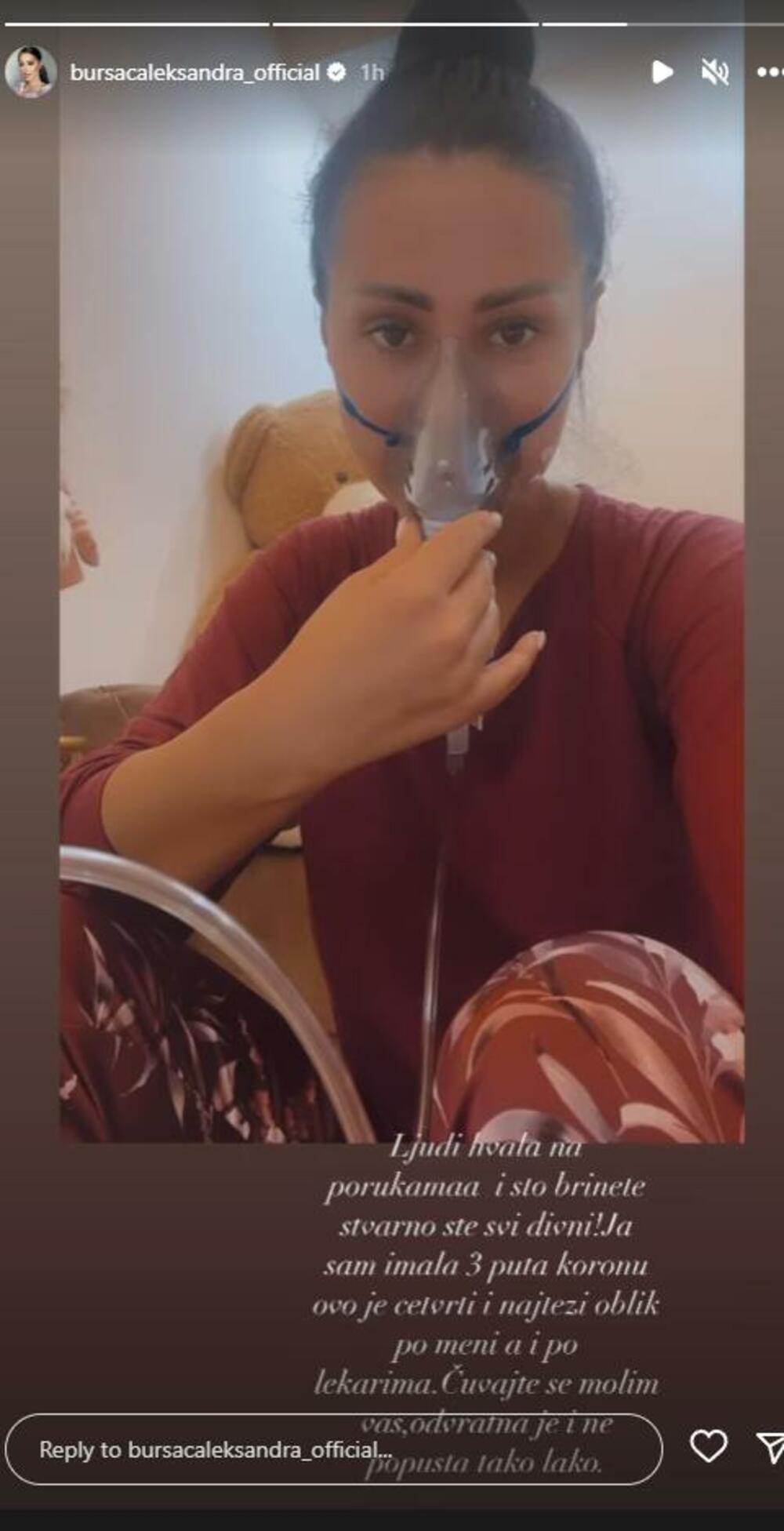 Aleksandra Bursać na kiseoniku