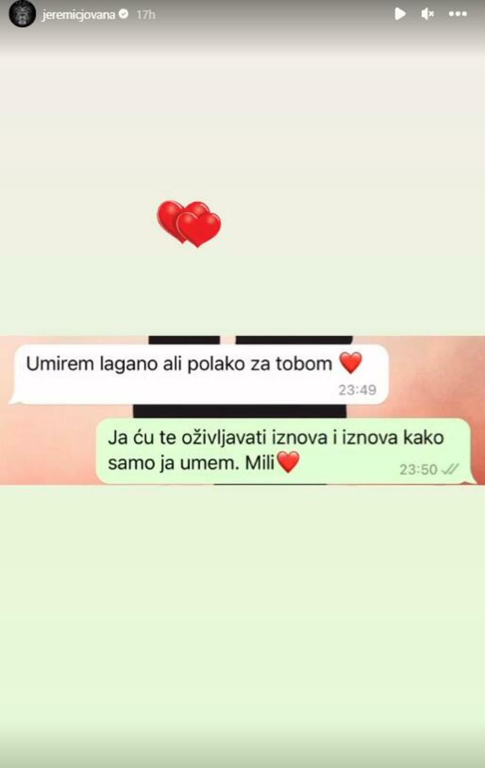 Objava Jovane Jeremić