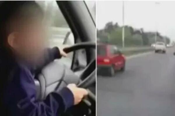 "AJDE GLUPANE SAMO IDI PRAVO" : Ludi otac TERAO mališana (7) da VOZI AUTOPUTEM, pa sve SNIMIO! (VIDEO)