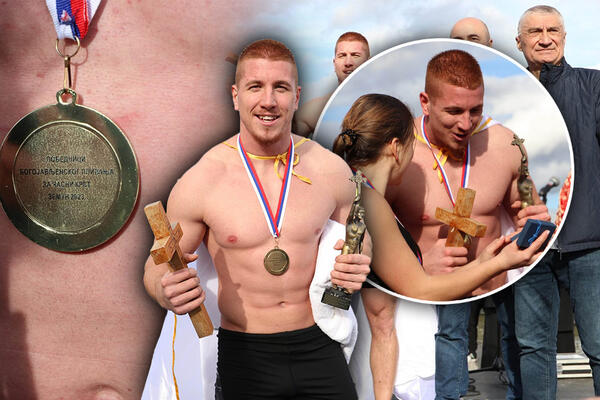 DUŠAN (24) JE PRVI STIGAO DO ČASNOG KRSTA: Održano TRADICIONALNO PLIVANJE u Zemunu, a on je osvojio MEDALJU! (FOTO)