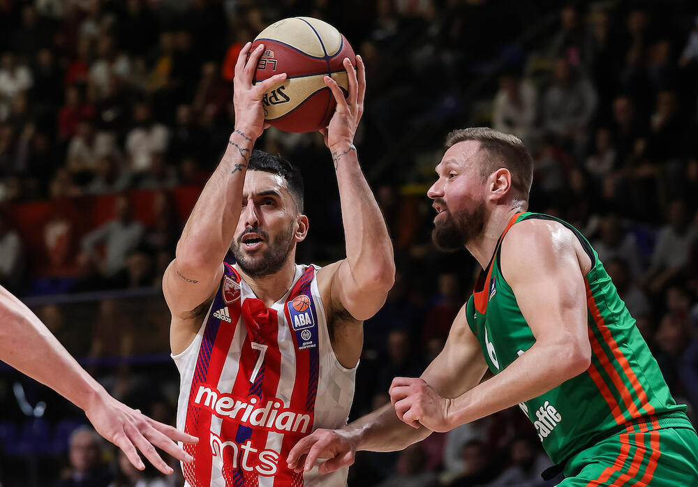 Detalj sa utakmice Crvene zvezde i Cedevita Olimpije u Beogradu