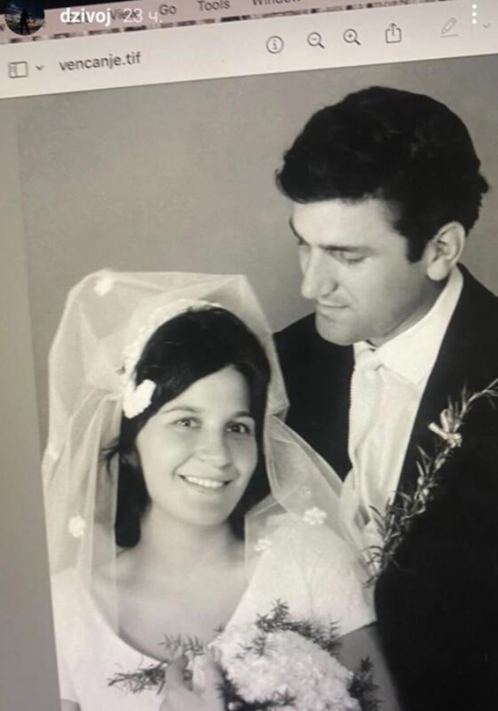 Lula i Bata Živojinović na venčanju