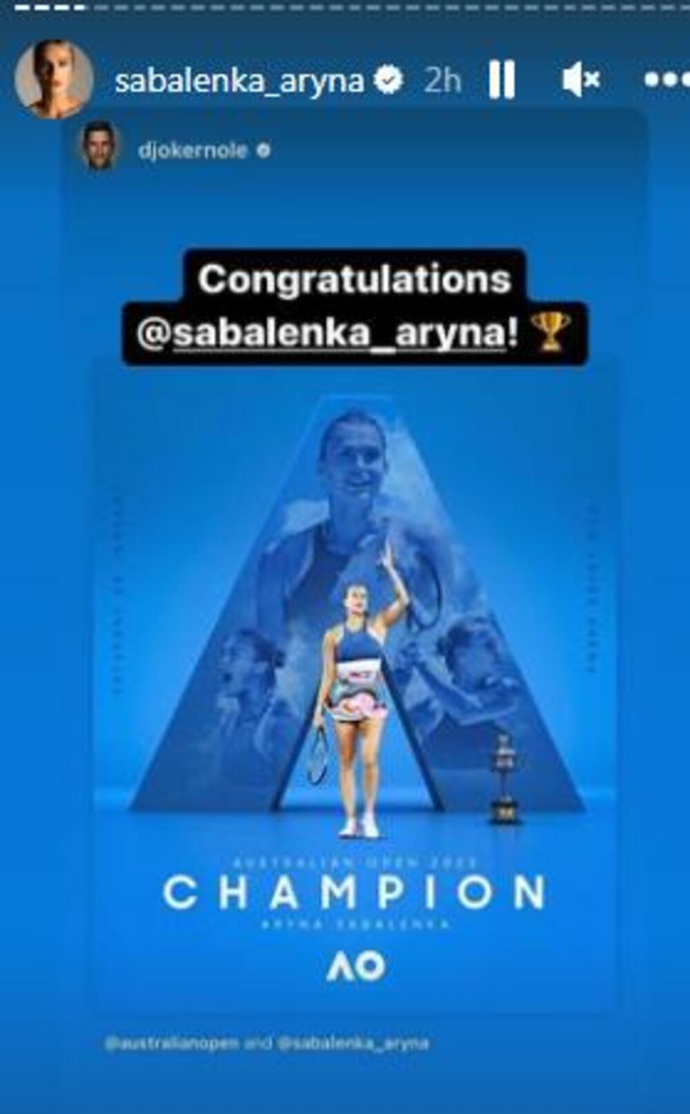 Objava Arine Sabalenke