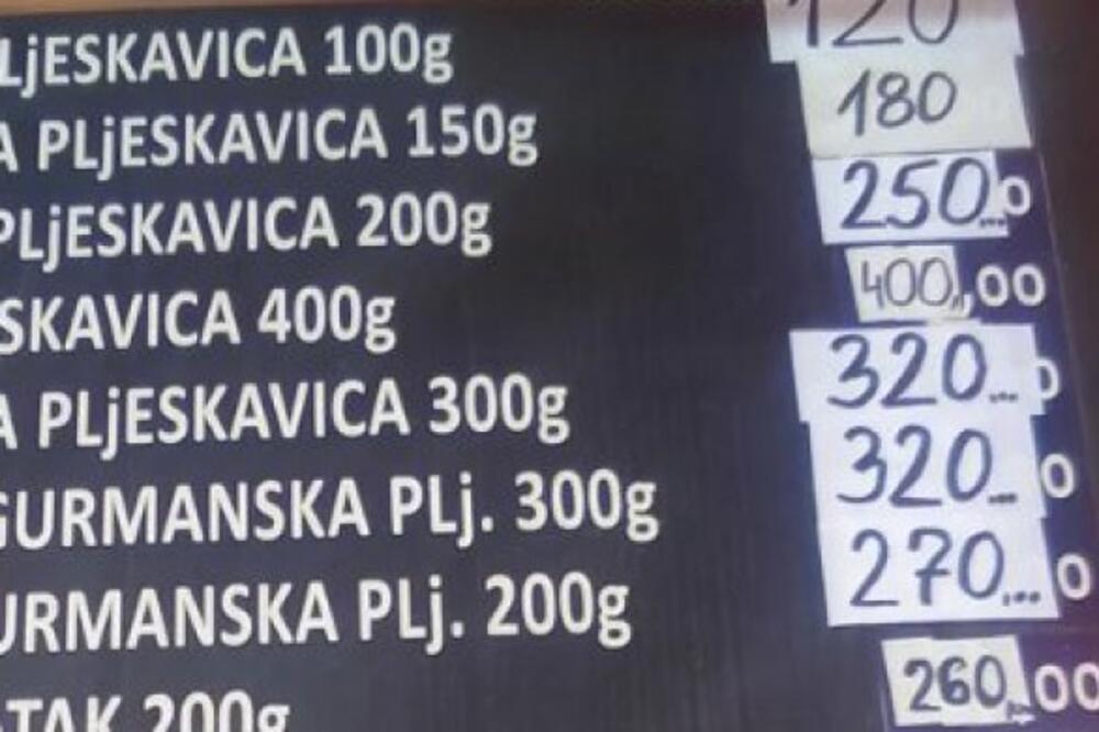 U OVOM GRADU U SRBIJI PLJESKAVICU MOŽETE "SMAZATI" ZA SAMO 120 DINARA: Ljudi trljaju oči kada vide CENOVNIK