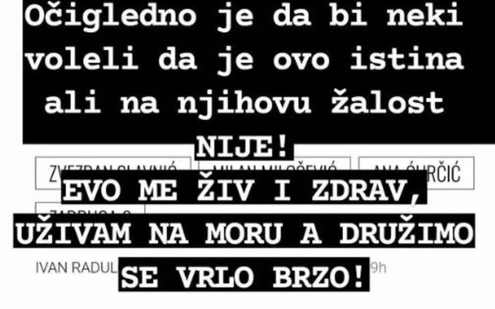 Objava Milana Miloševića