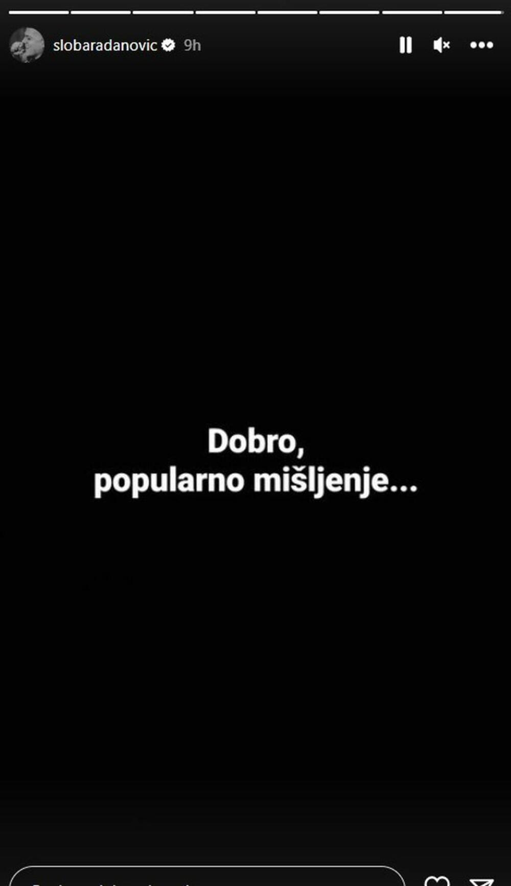 Objava Slobe Radanovića