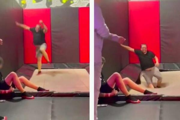 SKAKAO NA TRAMBOLINI, A ONDA SE ČUO JEZIV ZVUK: Kada je video prizor umalo se onesvestio (UZNEMIRUJUĆI VIDEO)