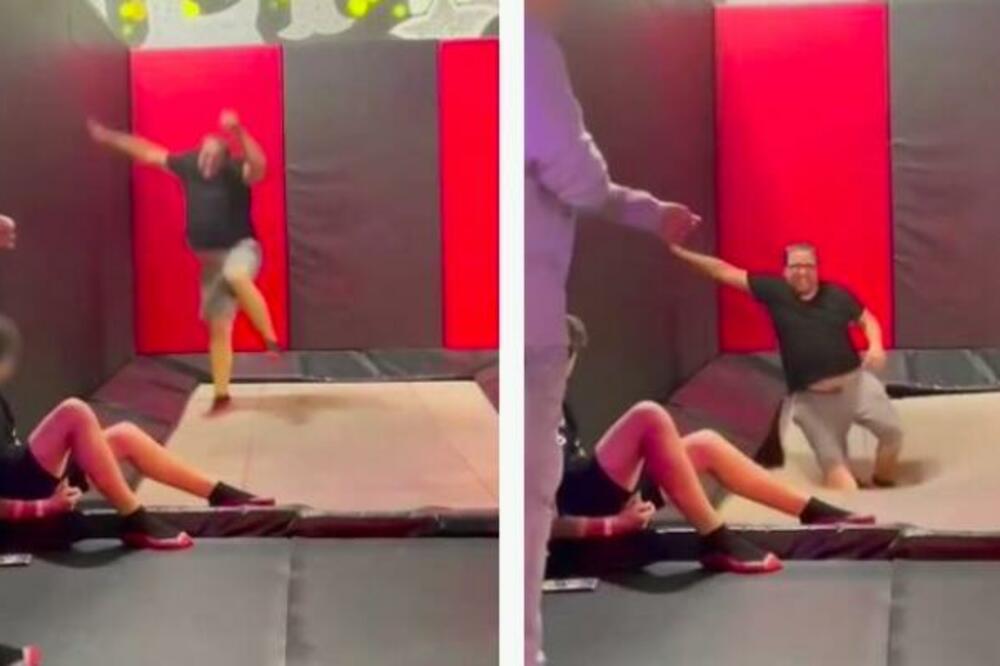SKAKAO NA TRAMBOLINI, A ONDA SE ČUO JEZIV ZVUK: Kada je video prizor umalo se onesvestio (UZNEMIRUJUĆI VIDEO)