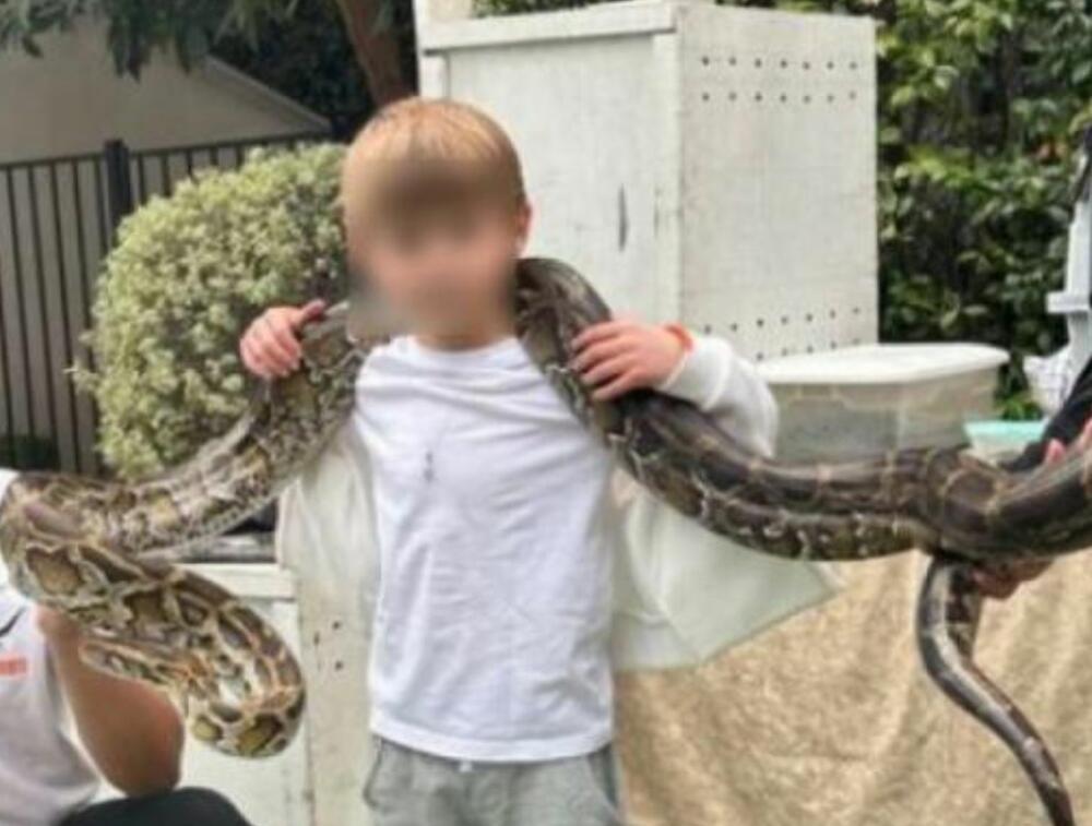 Sin Marije Karan pozira sa zmijom