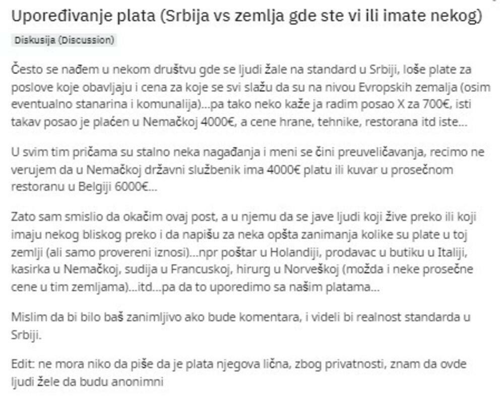 Diskusija na redditu