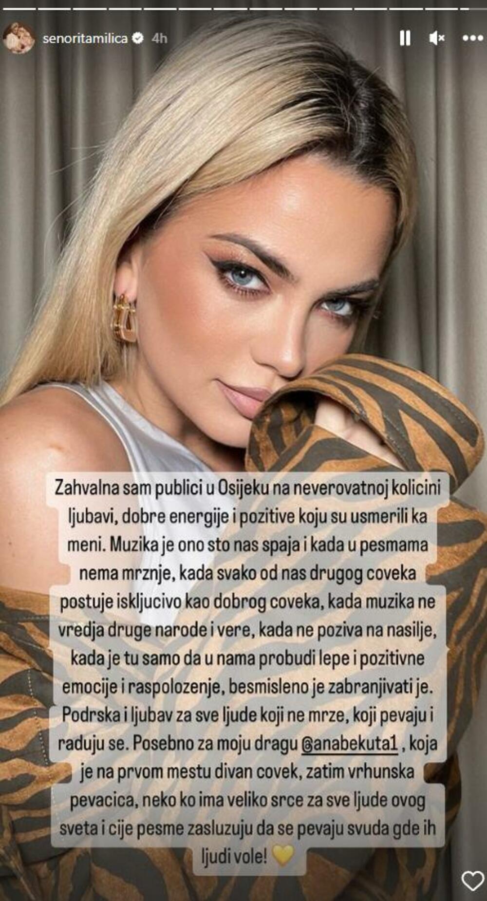 Milica Pavlović o zabrani pevača u Hrvatskoj