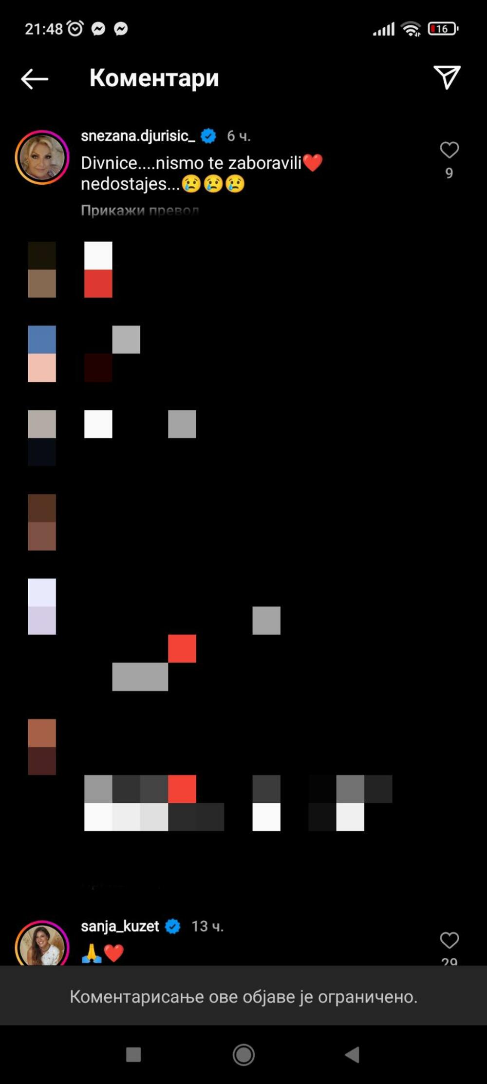 Komentar Snežanje Đurišić ispod objave Jelene Karleuše