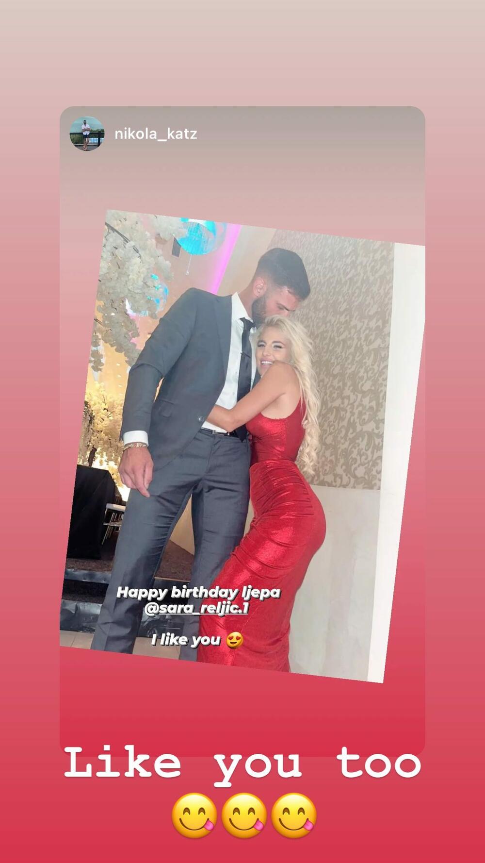 Dečko Sare Reljić javno joj je uputio rođendansku čestitku