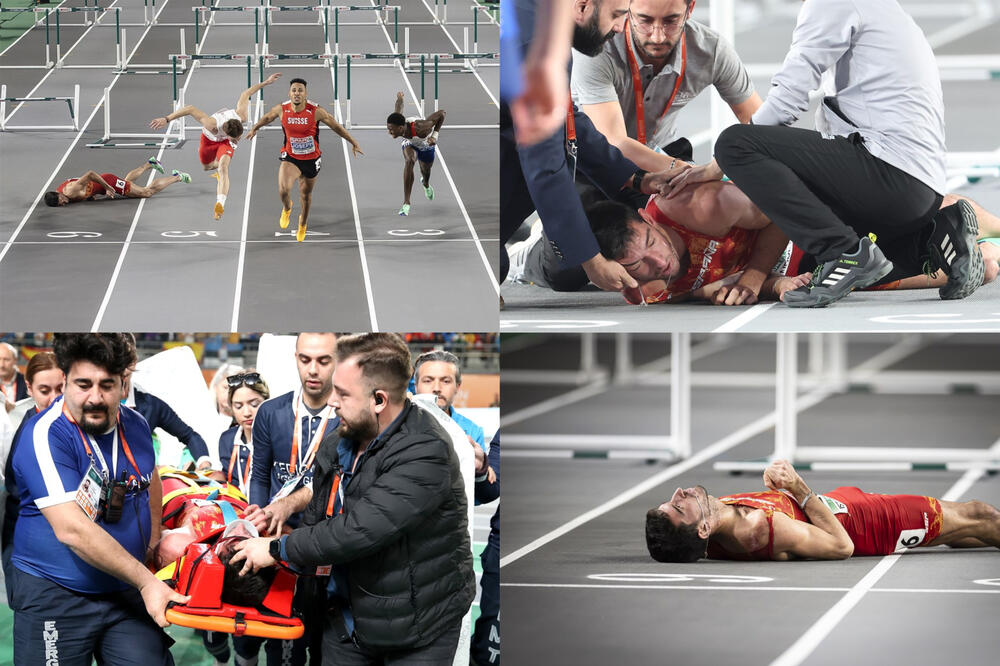 HOROR PAD ATLETIČARA, SAPLEO SE O PREPONU PA ŽESTOKO TRESNUO GLAVOM: Kolege ga kulirale, Hitna ga spasila! (VIDEO)