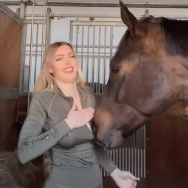 NEVALJALI KONJ PRIŠAO GAZDARICI I URADIO OVO: Povukao GORNJI DEO pa krenuo da se igra sa GRUDIMA (VIDEO)