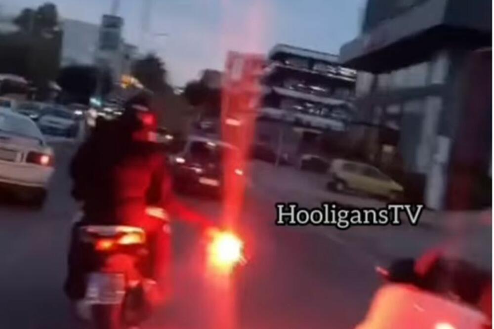 POTERA NA ULICAMA ATINE! Navijači Olimpijakosa jurili pristalice AEK-a zbog zastava (VIDEO)