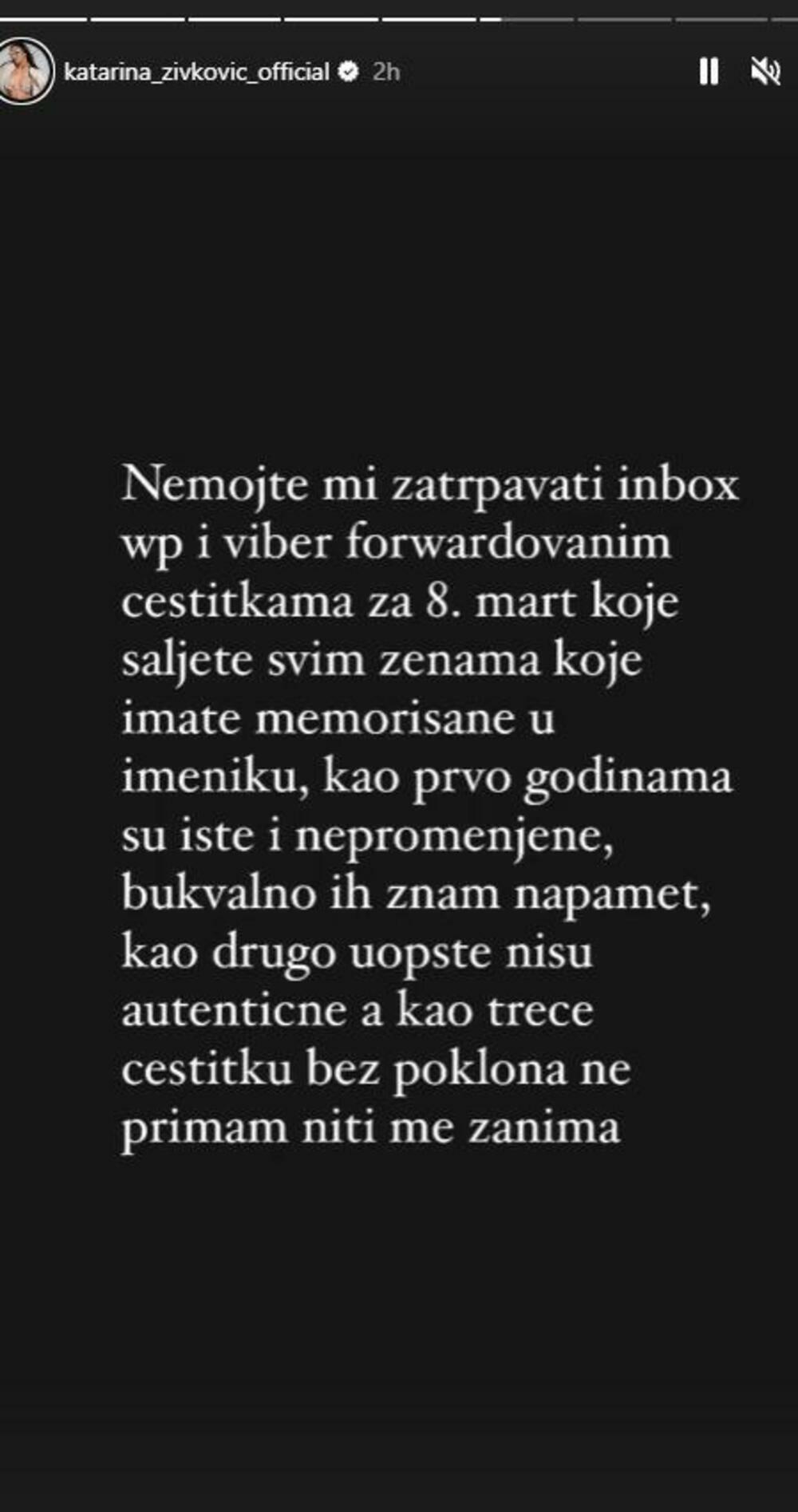 Objava Katarine Živković