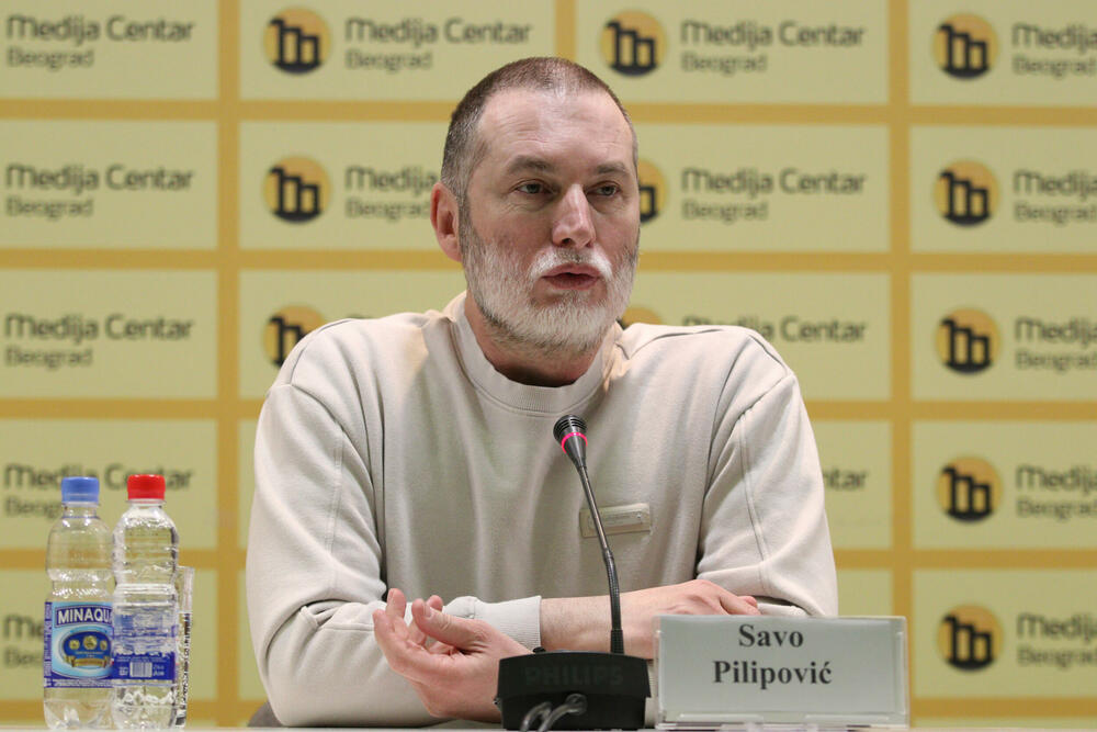 Pres konferencija, medija centar, Savo Pilipović