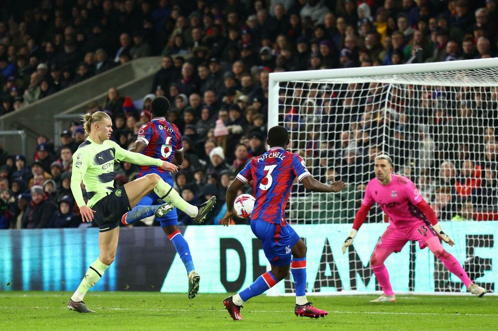 Erling Holand na utakmici Kristal palasa i Mančester sitija