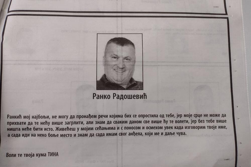 23 GODINE NIJE MOGAO DA SE POMIRI SA SMRĆU BLISKE OSOBE: Sahranjen Ranko Eskobar, prijatelj održao govor