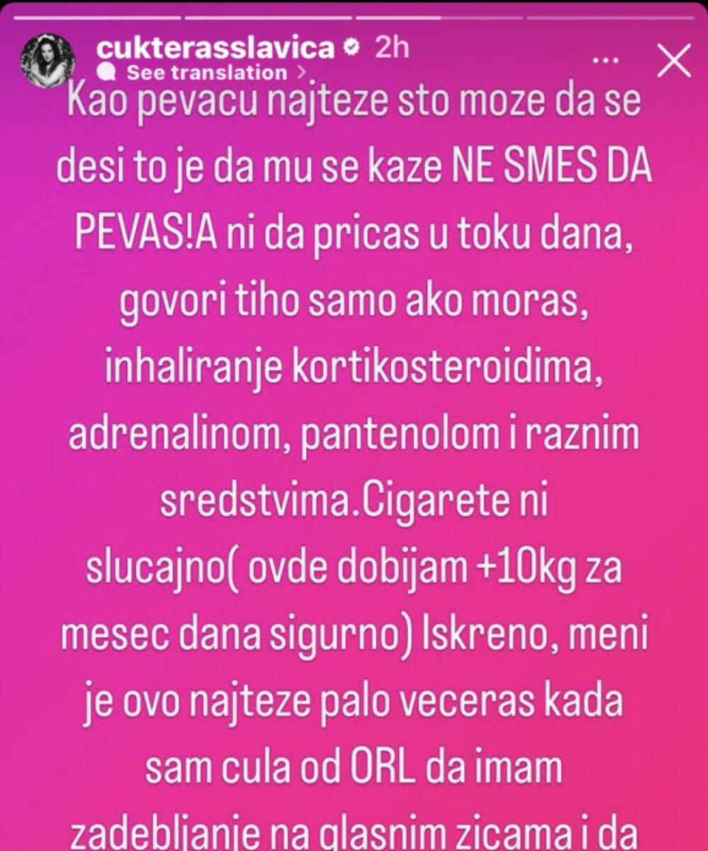 Slavica Ćukteraš se oglasila 