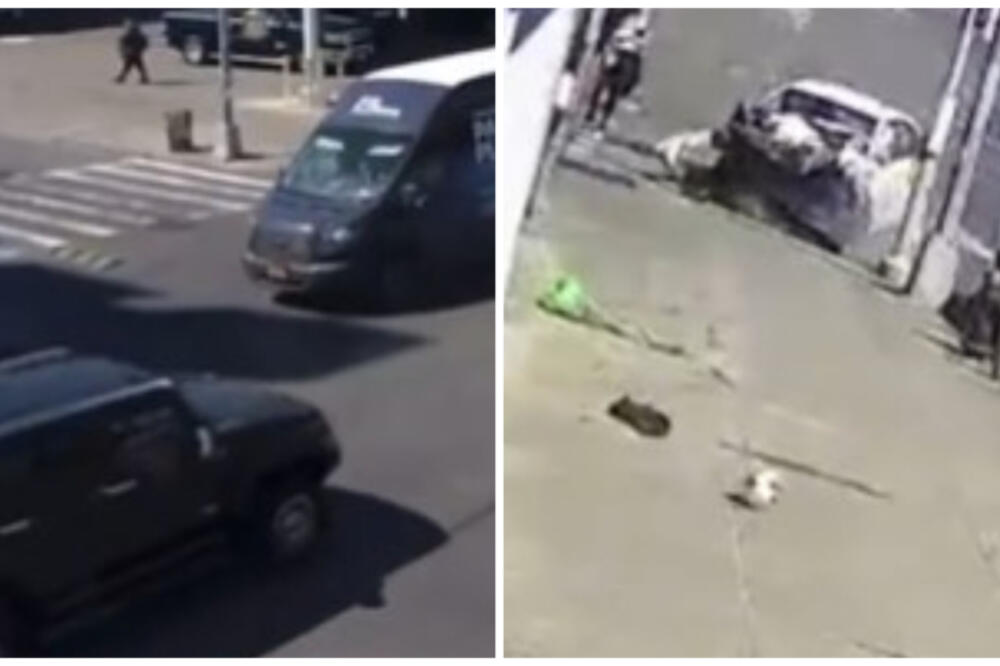 VOZAČ PROLETEO KROZ CRVENO, ZABIO SE U DRUGO VOZILO, PA POKOSIO PEŠAKE: Ima POGINULIH, kamera sve SNIMILA (VIDEO)