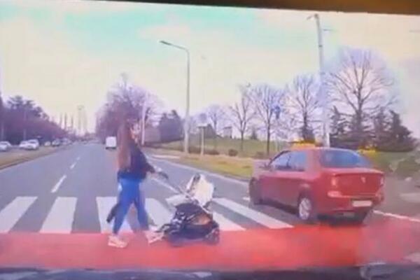 STRAVIČAN SNIMAK SA NOVOG BEOGRADA, OVO JE JEZIVO: Umalo pregazio majku i bebu u kolicima! (VIDEO)
