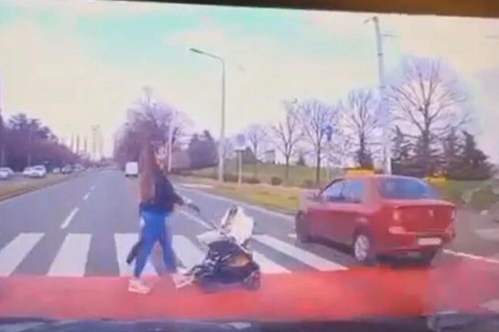 STRAVIČAN SNIMAK SA NOVOG BEOGRADA, OVO JE JEZIVO: Umalo pregazio majku i bebu u kolicima! (VIDEO)