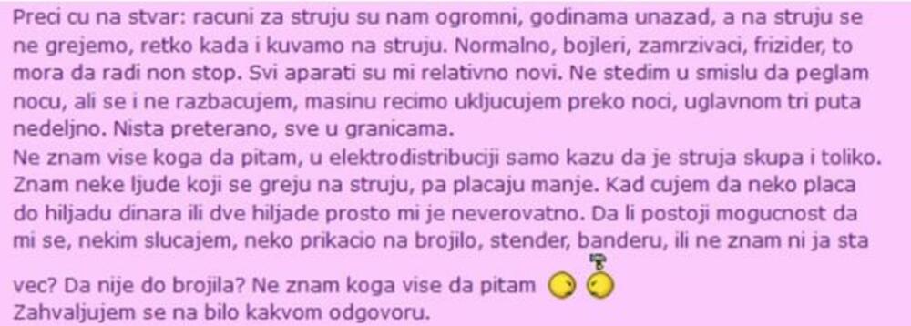 Pitanje za električara