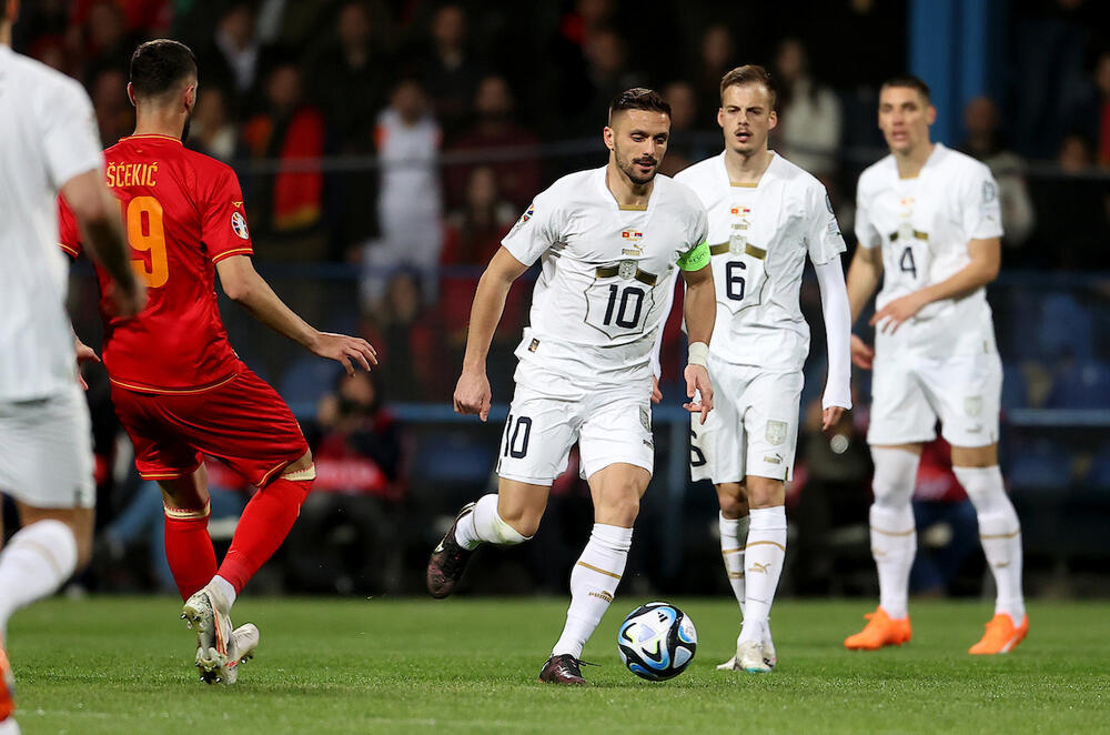 Dušan Tadić na utakmici Crne Gore i Srbije